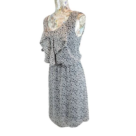 AGB Animal Leopard Spot Blouson Business Career Casual Flowy Comfy Dress - Picture 6 of 11